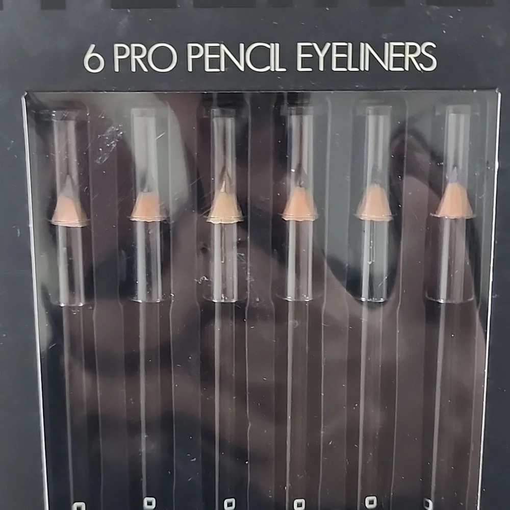 MAX STUDIO 6 PRO PENCIL EYELINERS (Silver, Green, Bronz, Brown, Black, Purple).
